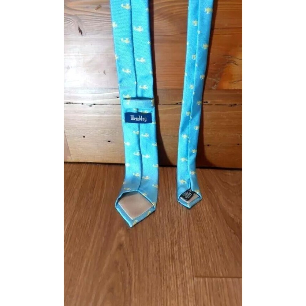 Wembley Aeronautical Skinny Tie, Light Blue with Airplanes, 2.75"x60", Silk Blen